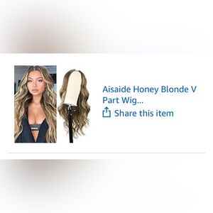 Honey Blonde V Part Wavy Wig